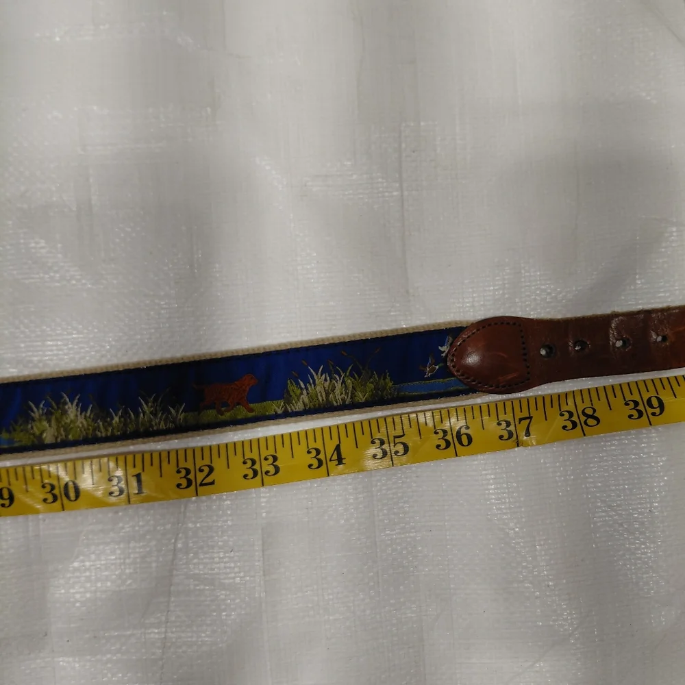 Leather Man Hunting Dog Leather Canvas Belt